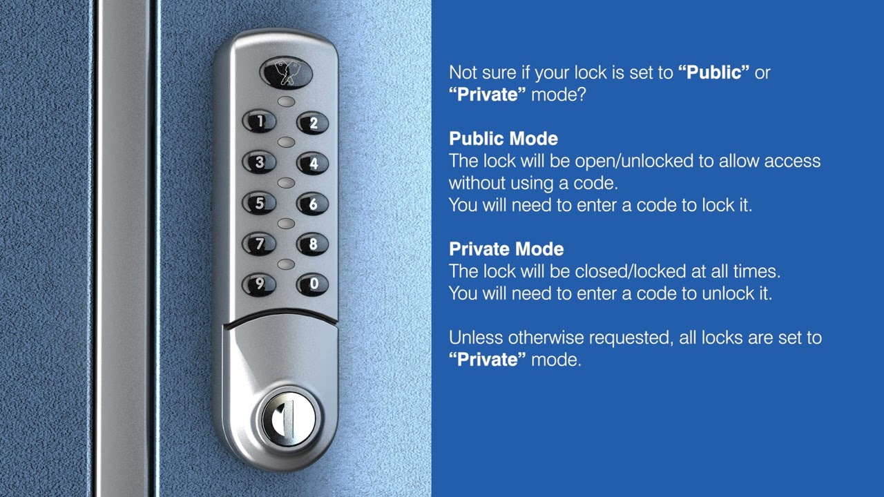 Set lock to 'Private' Mode Digital Combination Lock