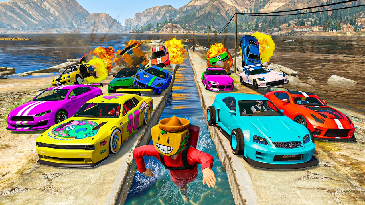 EL ÚLTIMO EXPLOTA CON COCHES ALEATORIOS PERO VOY NADANDO!! INCREIBLE!! - GTA 5 ONLINE