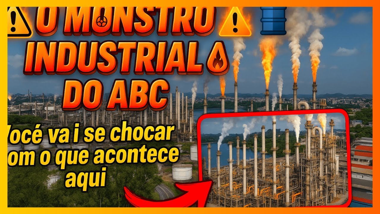 DRONE MOSTRA O POLO PETROQUÍMICO CAPUAVA NO ABC EM SÃO PAULO
