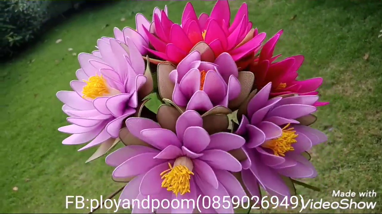 EP158 :ดอกบัวสาย (water lily flower) nylon / stocking flower by ployandpoom