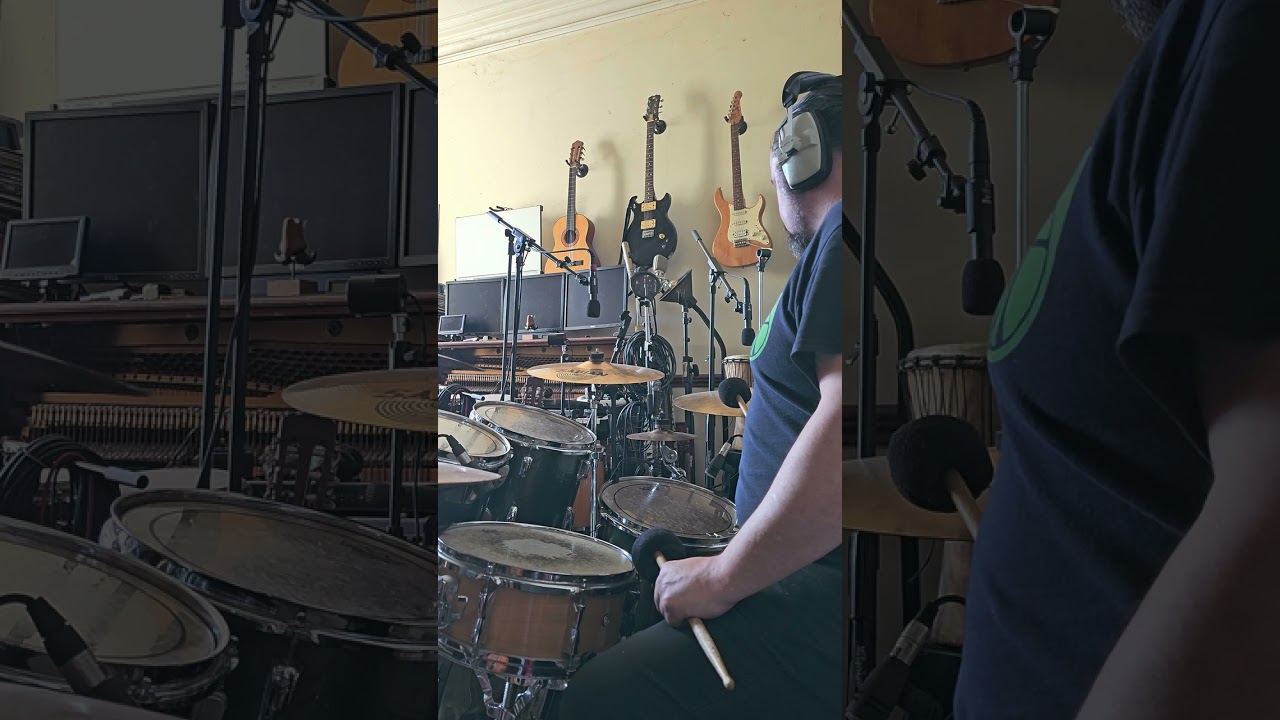 The Corvus Experiment @ Kelburn Studios, recording percussion on - 