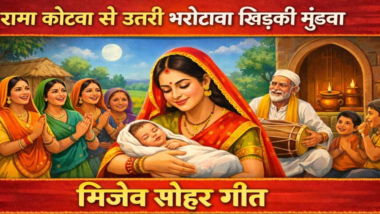 रामा कोटवा से उत्तरी भरोटावा खिड़की मूंडवा मिजेव ❤️सोहर गीत 