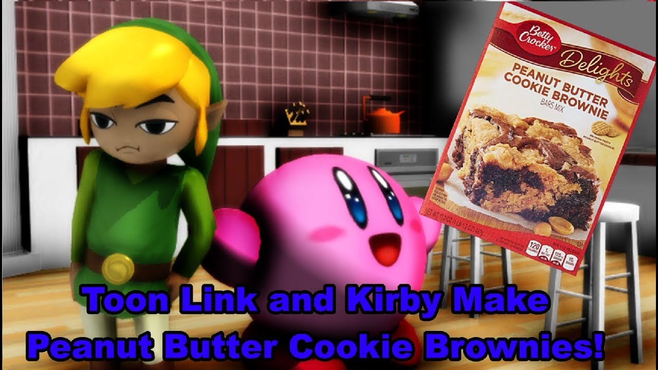 Toon Link and Kirby Make Peanut Butter Cookie Brownies!