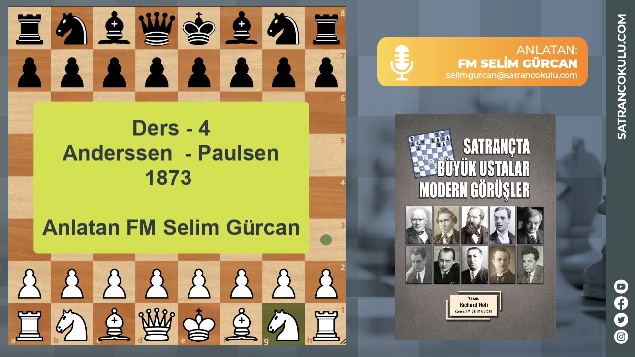 Ders - 4 | Satrançta İzole Piyon | Konumsal Satrancın Gelişmesi | Anderssen - Paulsen 1873