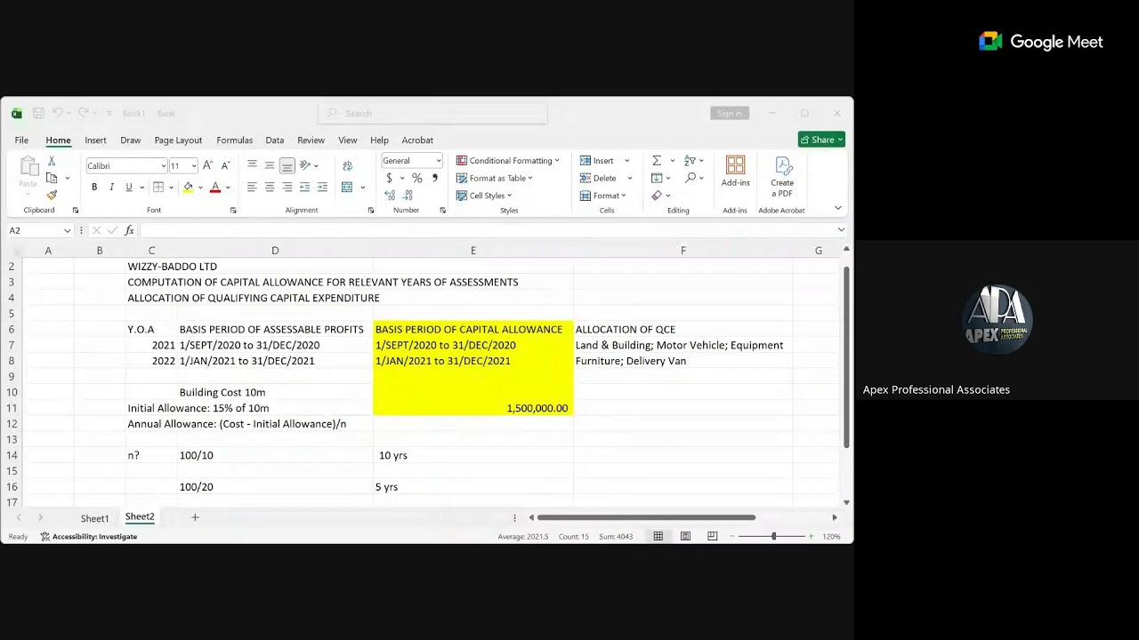 Tax Skills (Capital Allowance)
