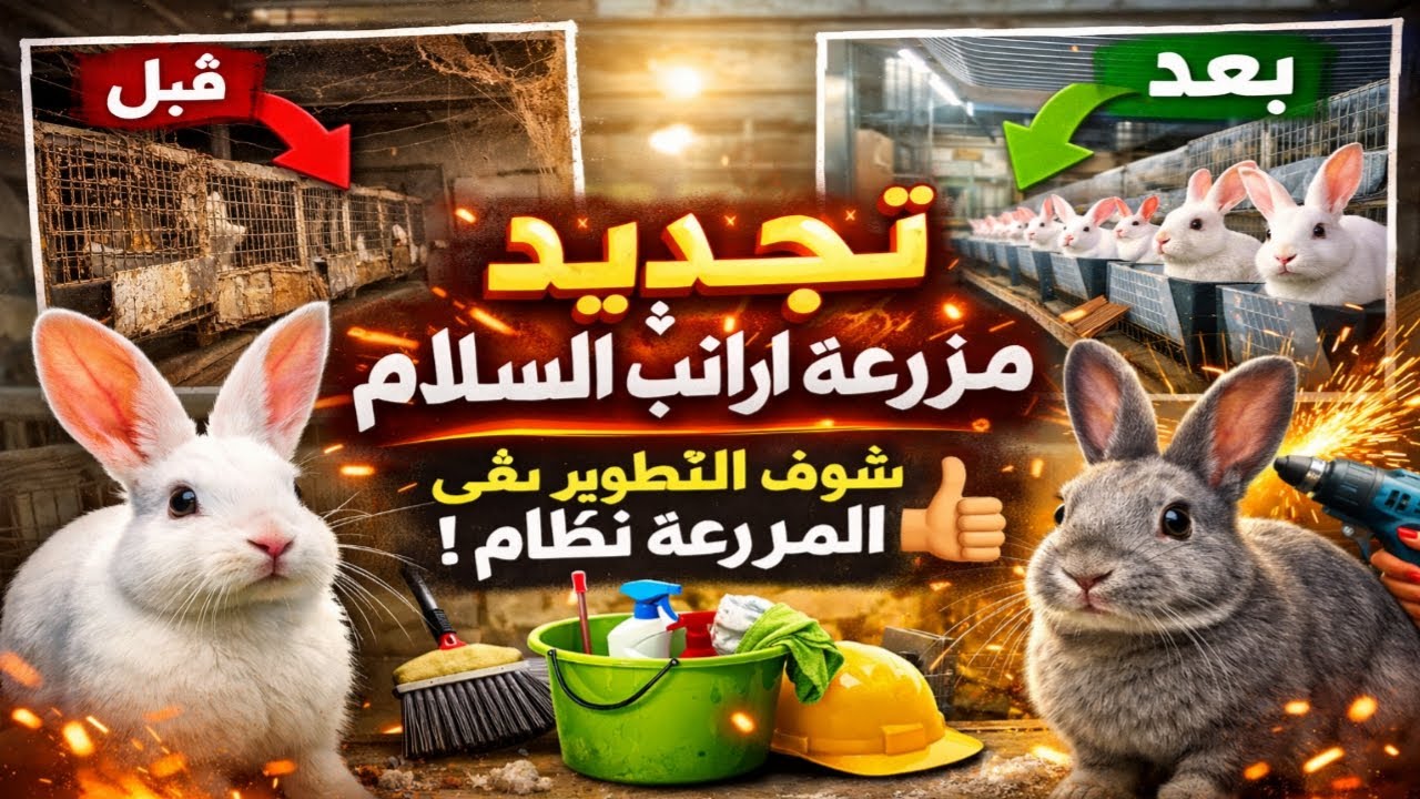 تجديد مزرعة أرانب السلام 🔥 شوف التطوير اللي حصل وخلي المزرعة تبقى نظام 👌🐰