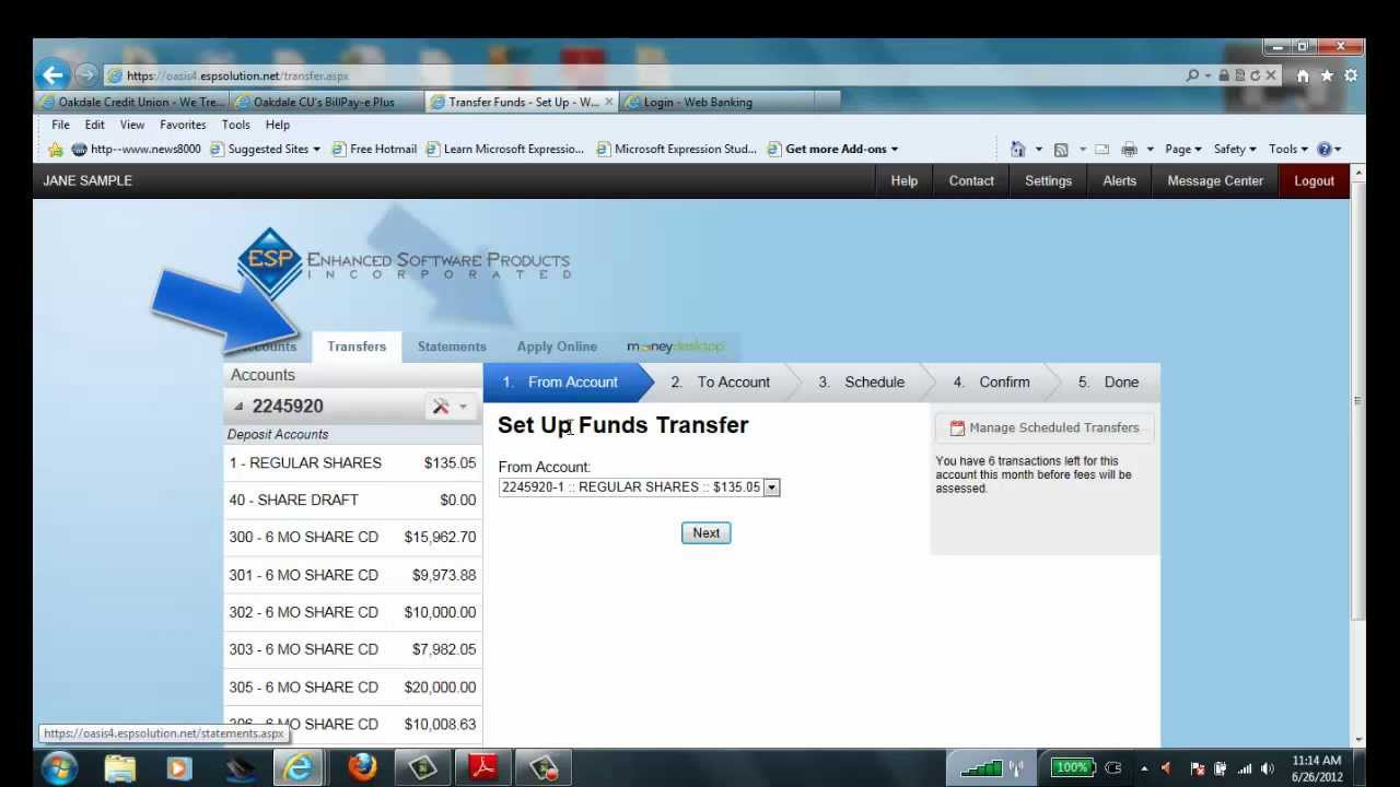 Oakdale CU Web Banking