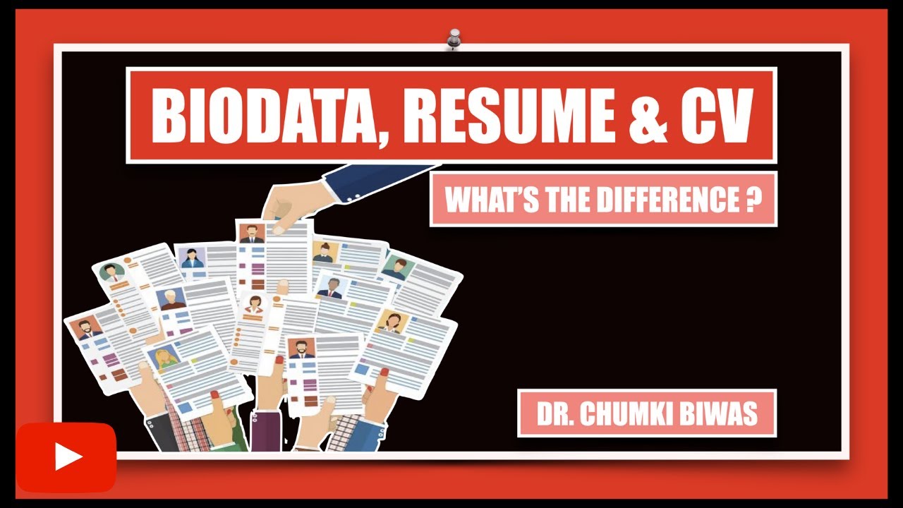Difference between a Biodata, Resume and CV - A Course on Employability Skills