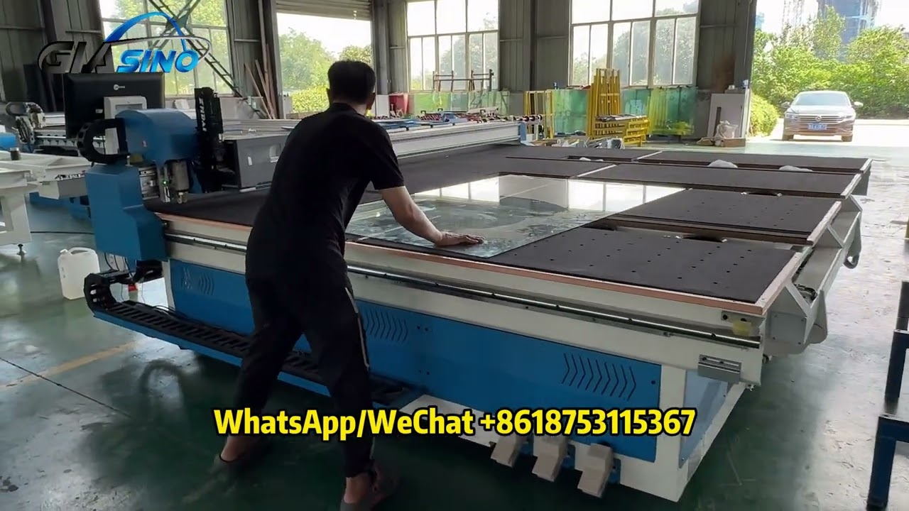 Automatic Glass Cutting Machine with Label printing CNC vidrio Auto loading #glasscuttingmachine
