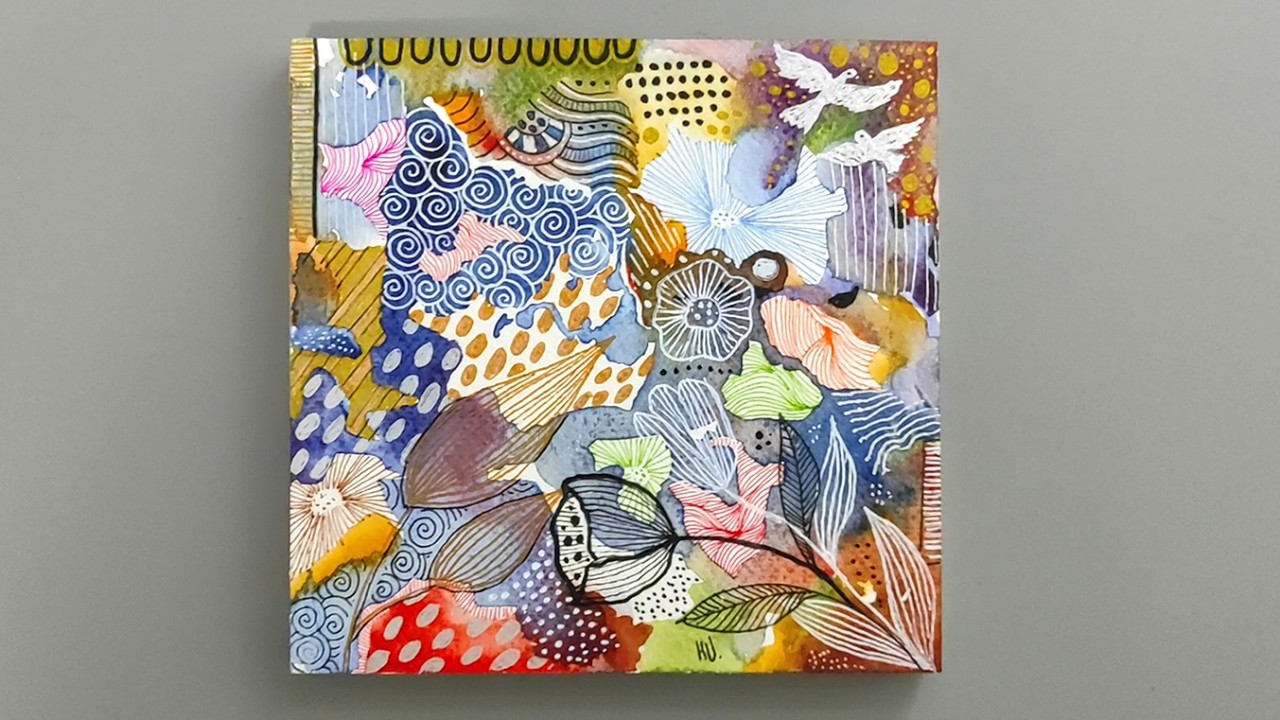 Colorful Watercolor Zentangle | Relaxing and Creative Zentangle Art Tutorial