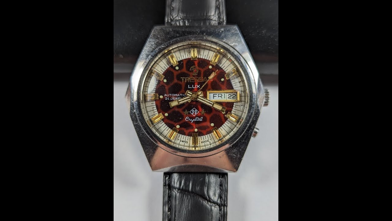 💙💛TRESSA LUX ✅Crystal ✅Vintage Automatic 21 jewels ✅Swiss Made Men Wrist Watch