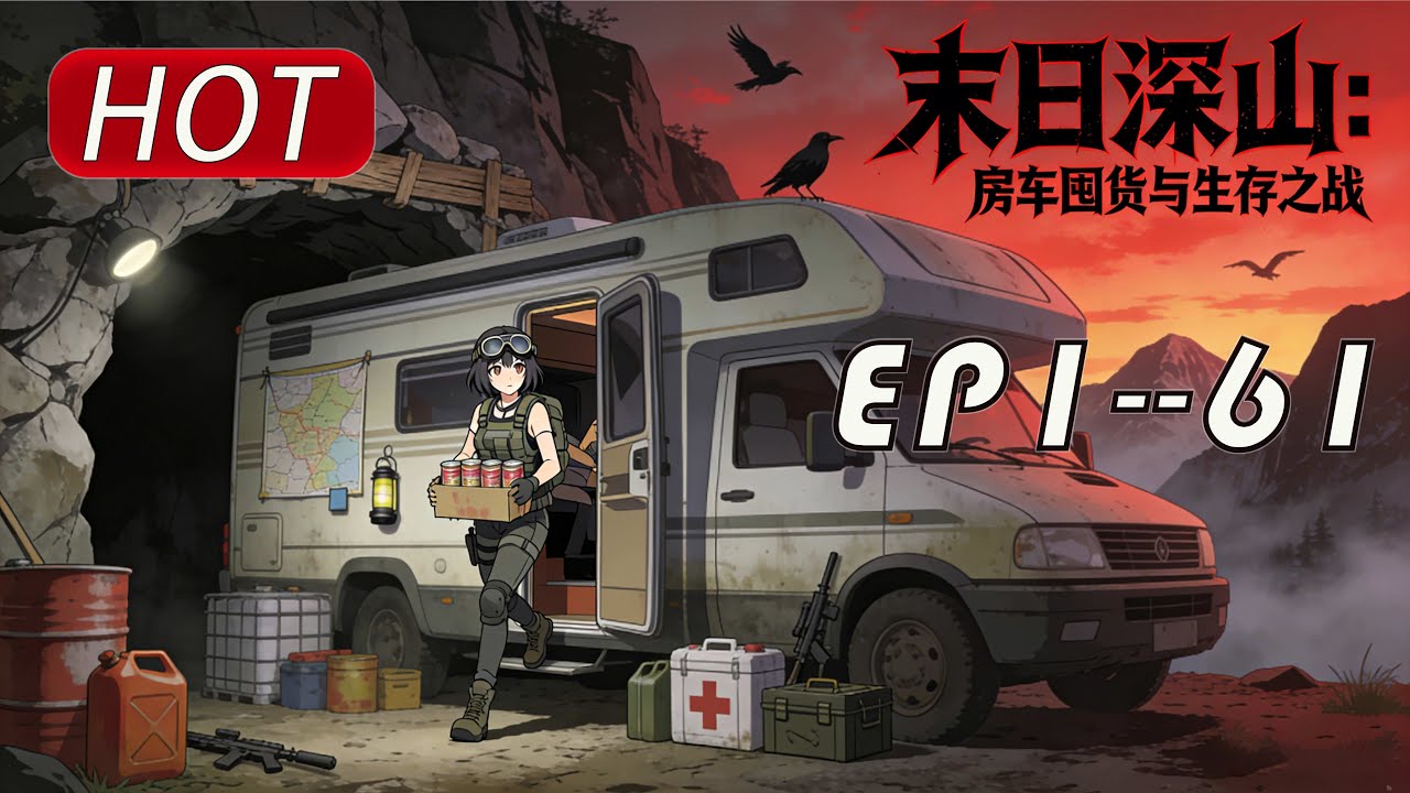 《末日深山：房车囤货与生存之战》第1~61集为躲避母亲索要千亿房产，沈知夏开定制豪华房车南下，却遭遇丧尸爆发。凭借发小预警囤下的充足物资，她躲进深山求生，途中救下孤儿顾小满#惊奇动漫#ai漫剧