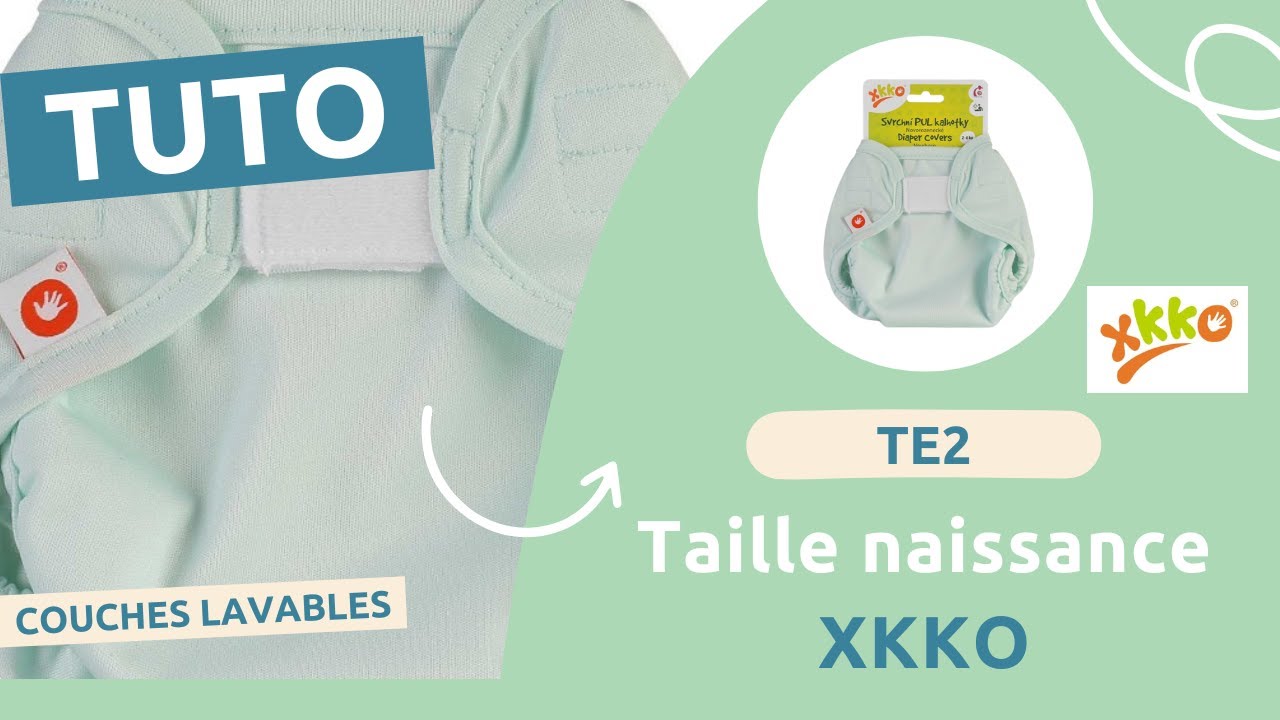 COUCHES LAVABLES | TE2 (tout-en-deux) taille naissance XKKO [présentation, ajustement sur bébé...]