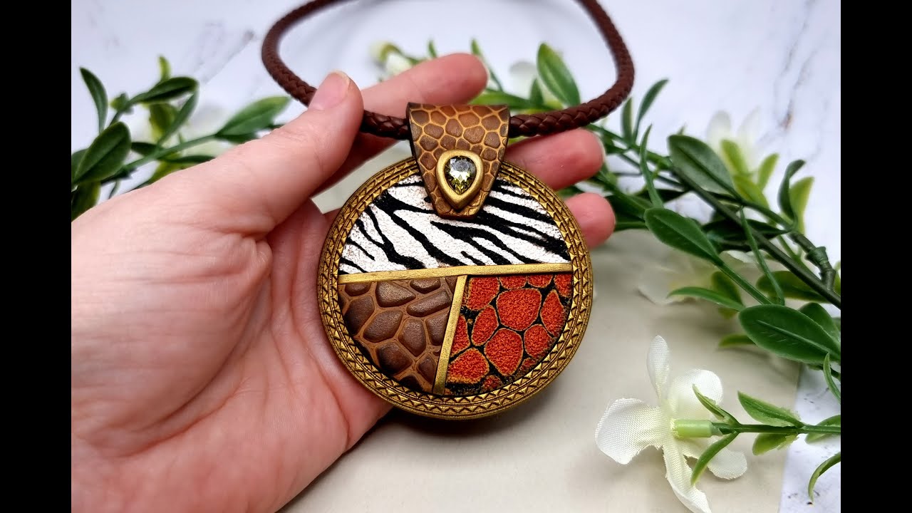 How to make: Detailed Tutorial on How to Making this Unique Pendant! Polymer Clay Jewelry. DIY