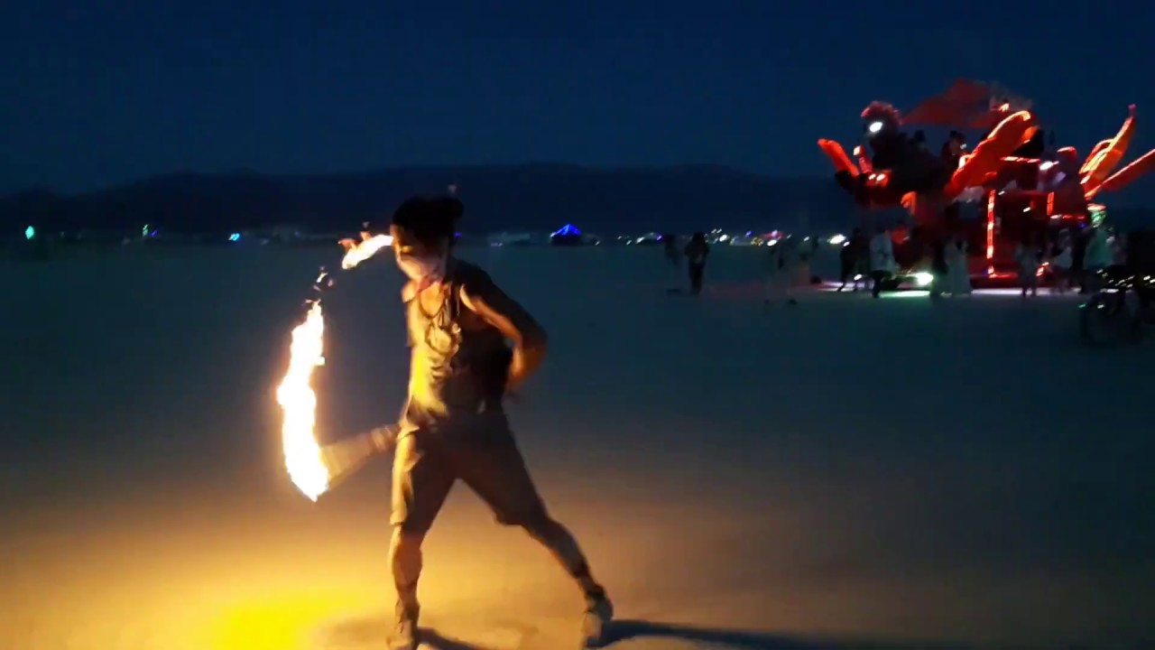 Double Staff Fire spinner || Burning man 2019