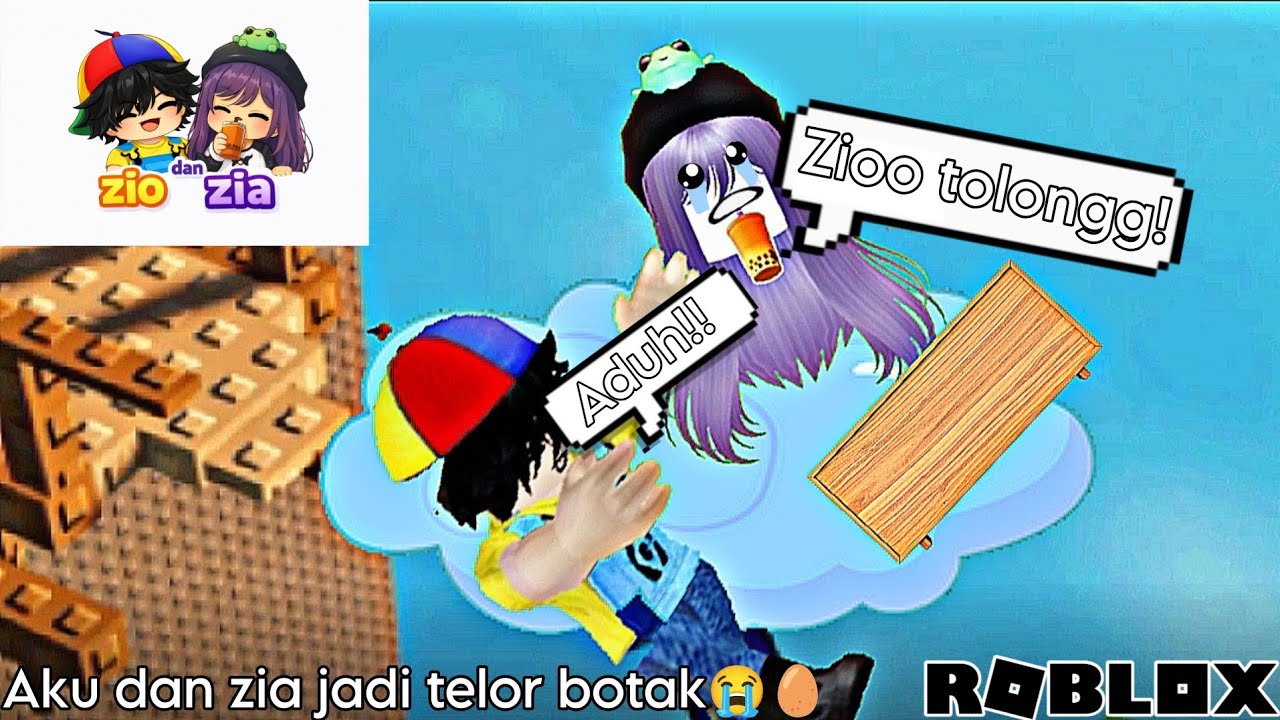 aku dan zia jadi telor botak! 😭🥚 | Zio and Zia The Bocil |Roblox Membawa telur 2 player obby