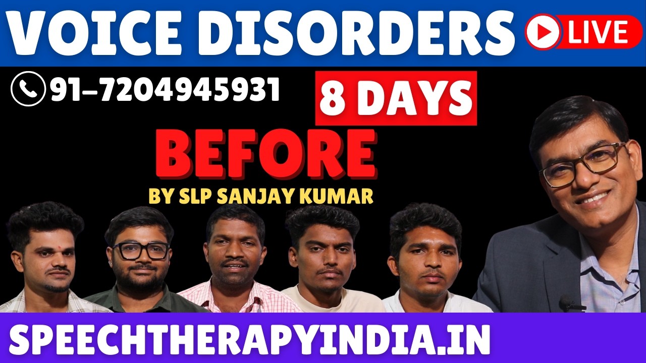 Live Pre Voice Therapy | Phonatory Gap | Puberphonia | High Pitch Voice | Stammering #slpsanjaykumar