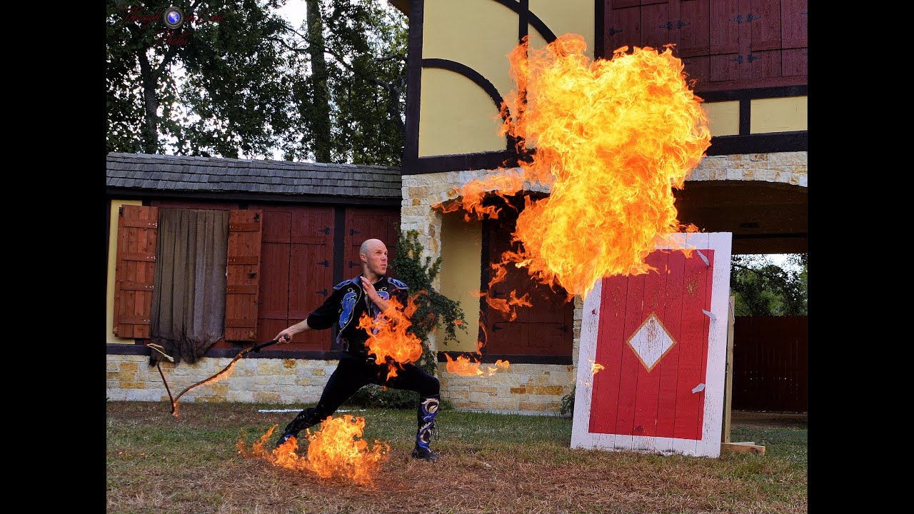 Texas Renaissance Festival 2021 Adam 'Crack' Winrich Fire Whip Opening Weekend