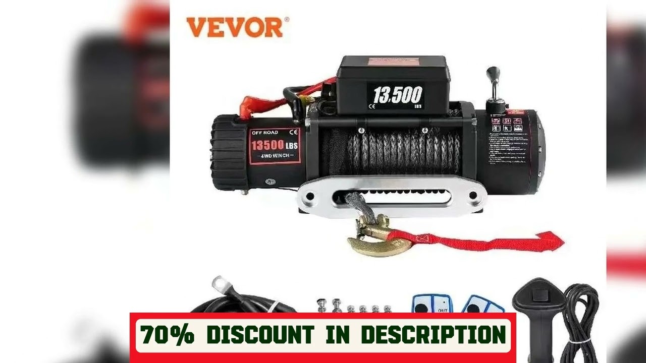 A must-have product! VEVOR 13500LBS Electric Truck Winch12v Electric Winch ATV Synthetic Rope with