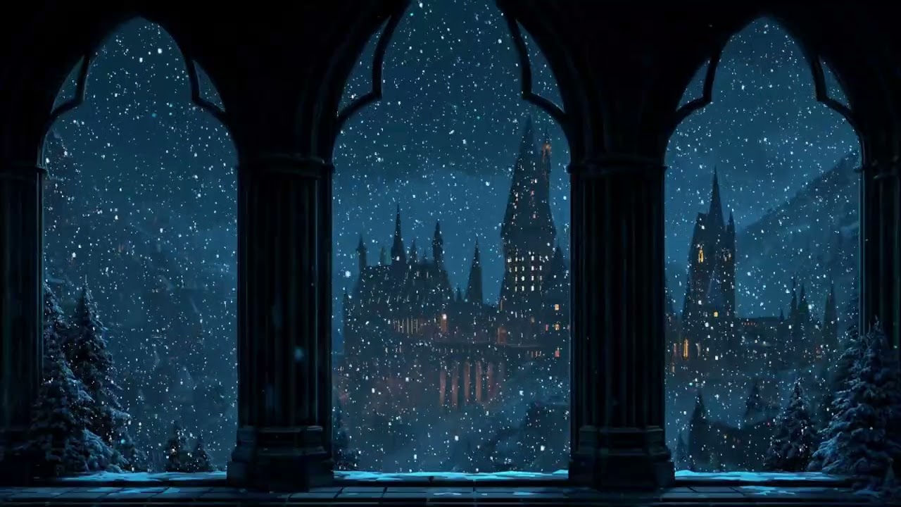 Heavy Blizzard at a Winter Castle 4K Strong Wind White Noise for Sleep
