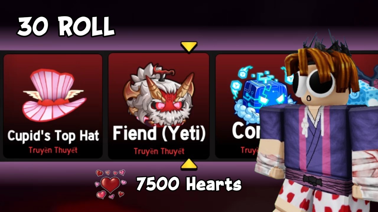 Tôi Gacha 30 Lần Event Valentine Để Nhận Được Tất Cả Vật Phẩm Mới trong Blox Fruit