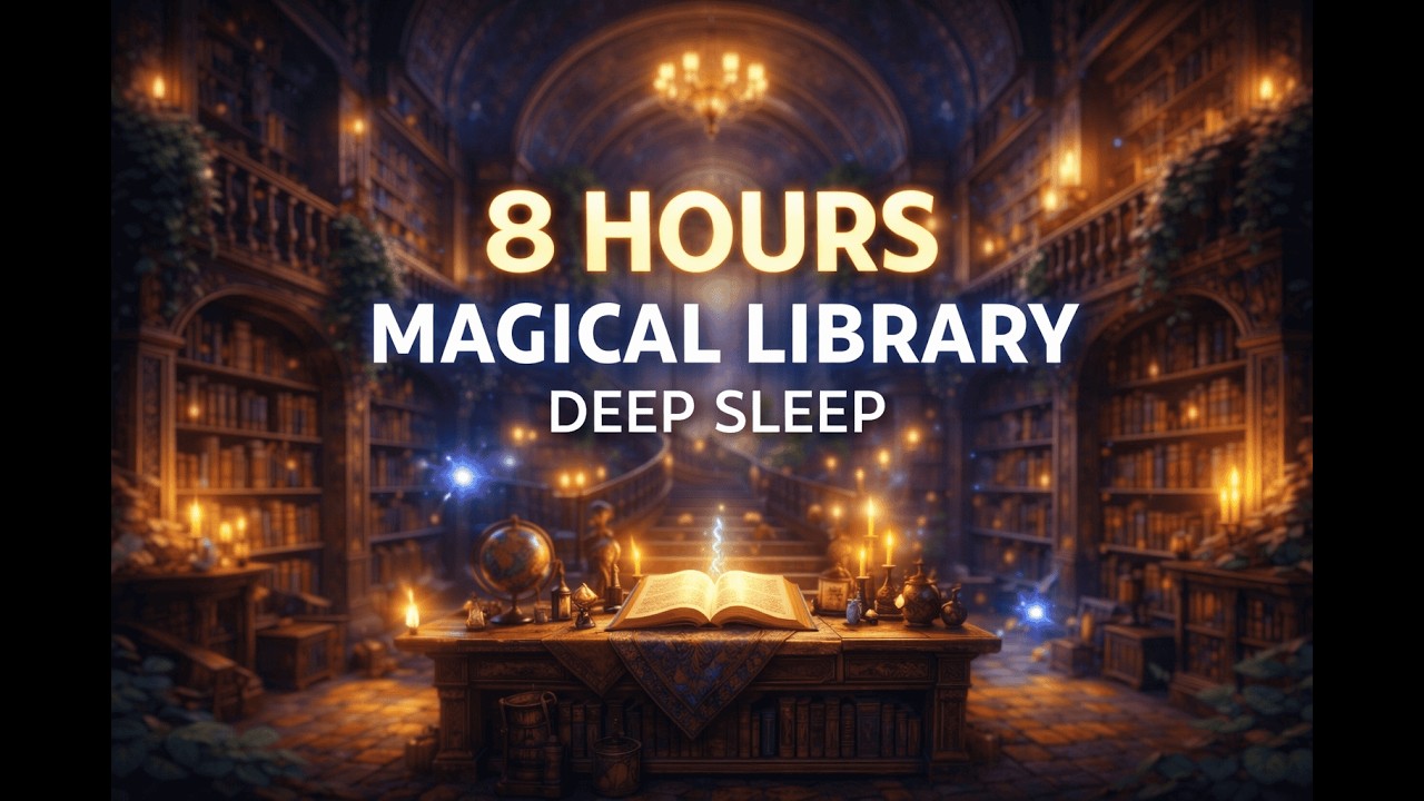 Fall Asleep in 5 Minutes | Magical Library Ambience for Deep Recovery (8 Hours)