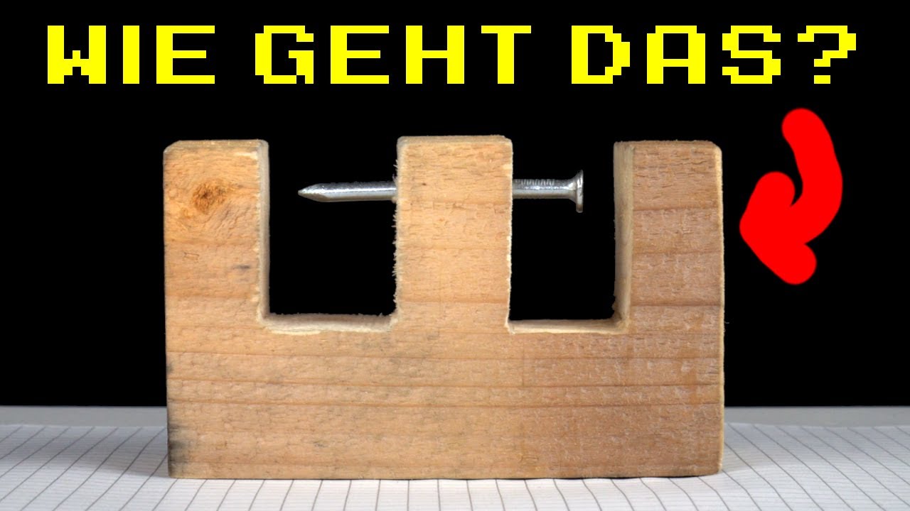 Unmöglicher Nagel in Holz Trick