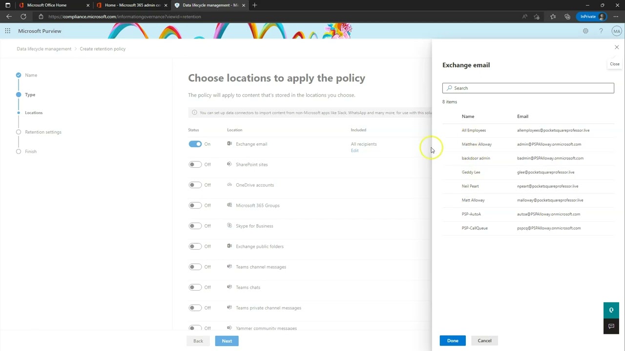 Lab 4 - Create retention policies in M365 Part 1
