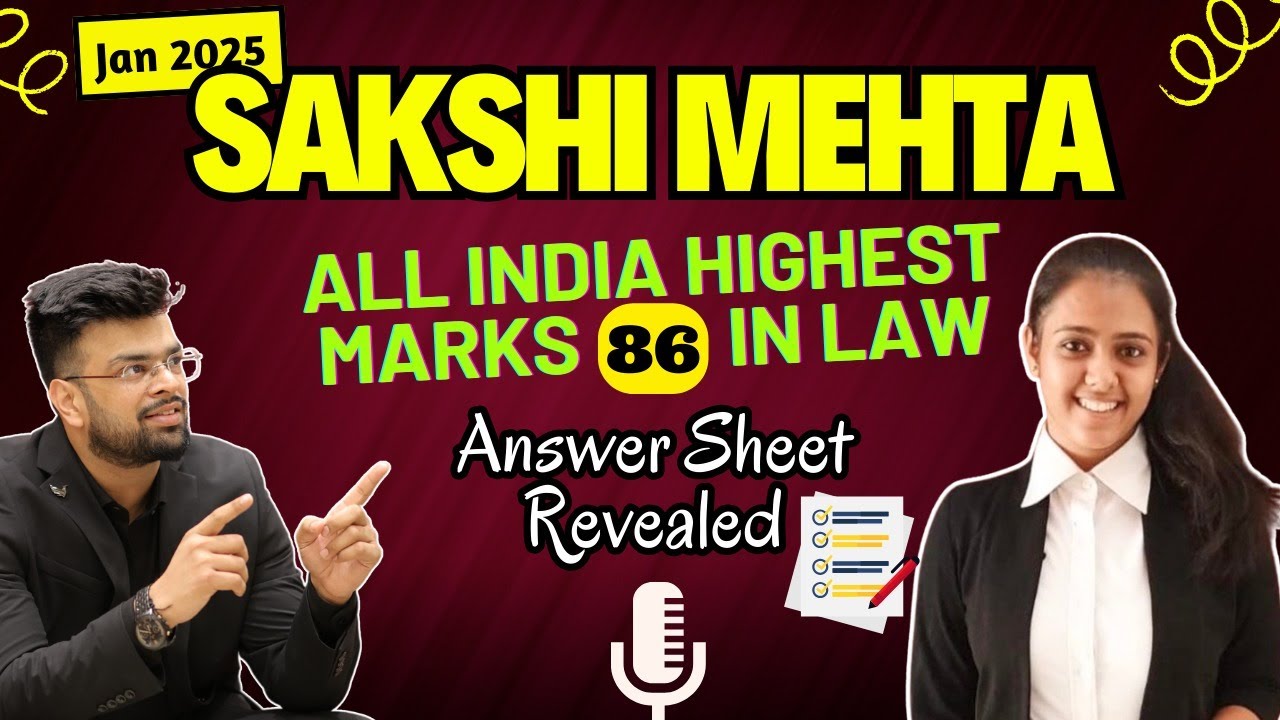 86 Marks 🔥| CA Inter Law Strategy | All India Highest Marks in Jan 2025