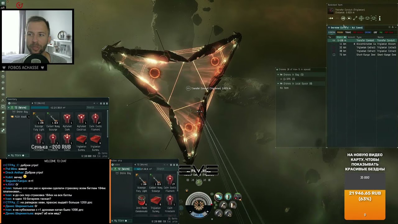 EVE online: 2000 подписчиков. Worm король Т1 бездн