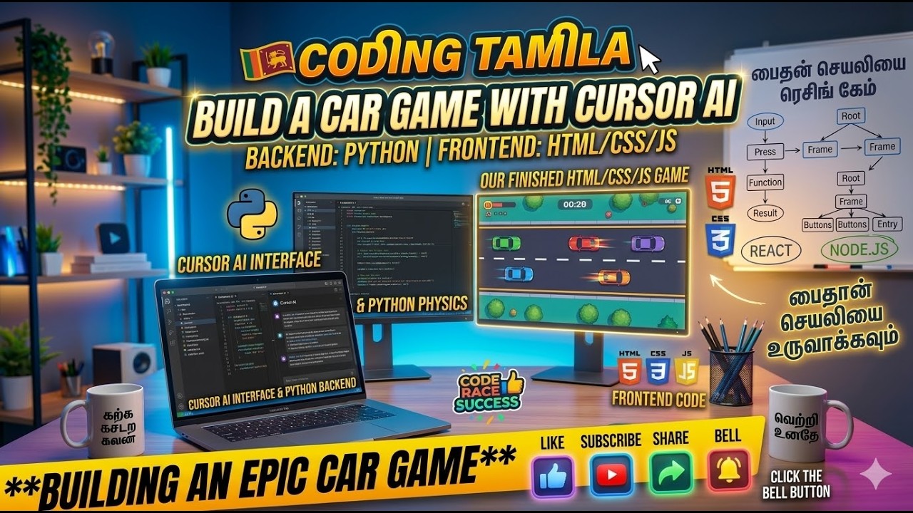 Build  a car game using cursor ai tool (backend - python , frontend - HTML,CSS,Javascript)