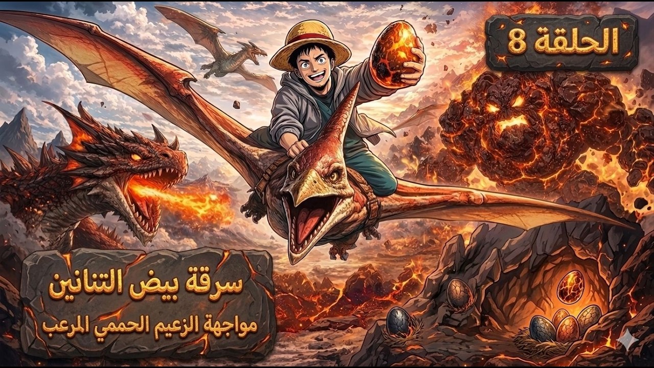 سرقة بيض التنانين المتوهج و مواجهة الزعيم الحممي المرعب🔥#arkultimatesurvivoredition الحلقة الثامنة🦖🎮