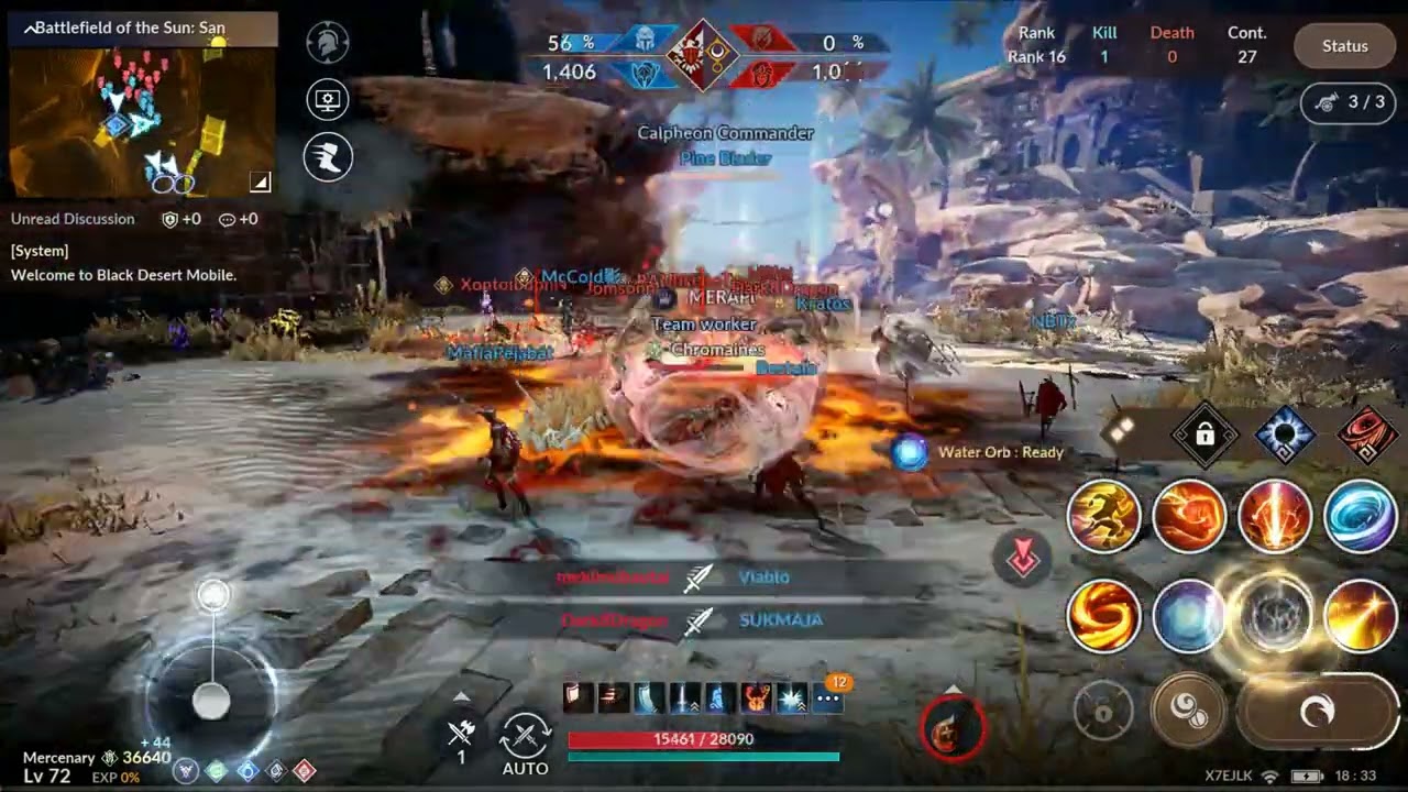 Igneous Mass PVP Battlefield Of the Sun Skill Build for Low CP, Black Desert Mobile