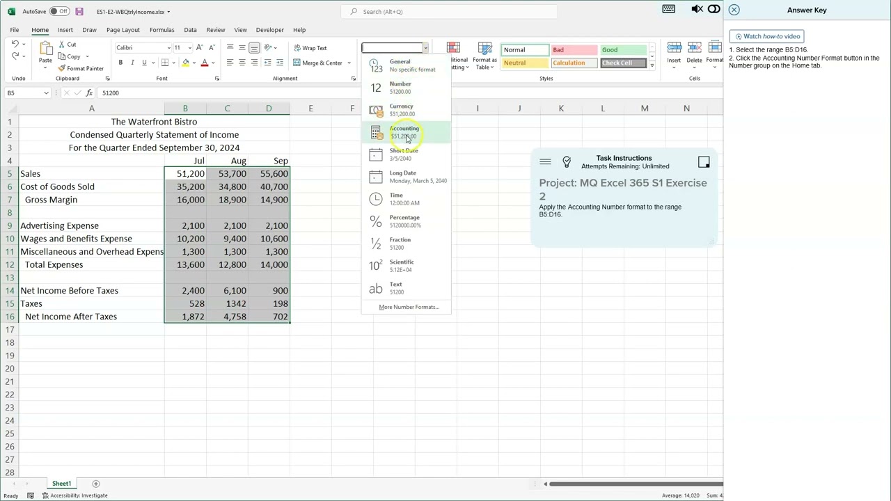 Excel Section 1 - Exercise 2