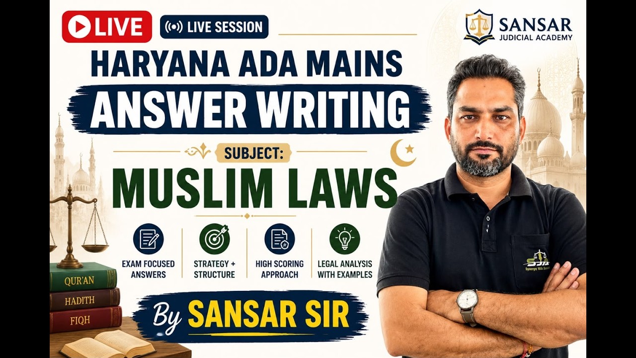 Haryana ADA Mains Answer Writing Batch | Dr. Sansar Sir | Live Session #pp #hpsc #ada #law #legal