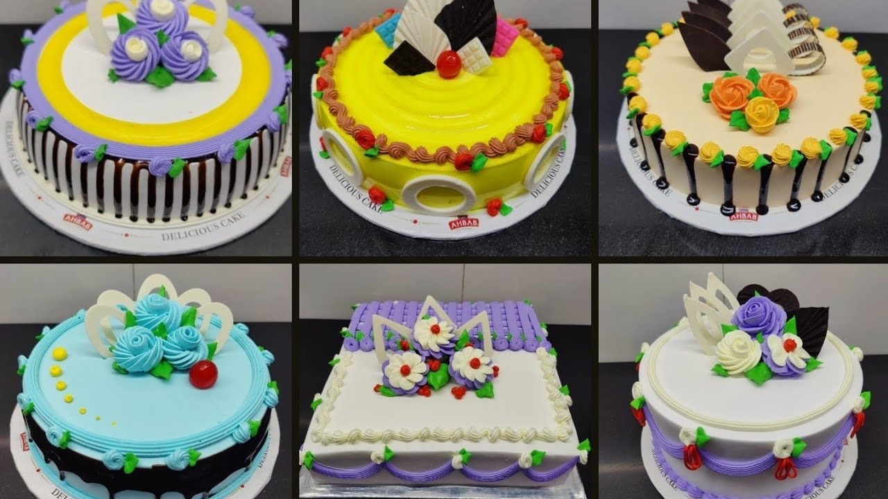 ♻️6+happy birthday cake new design #cake #cakedecorating square cake round cake