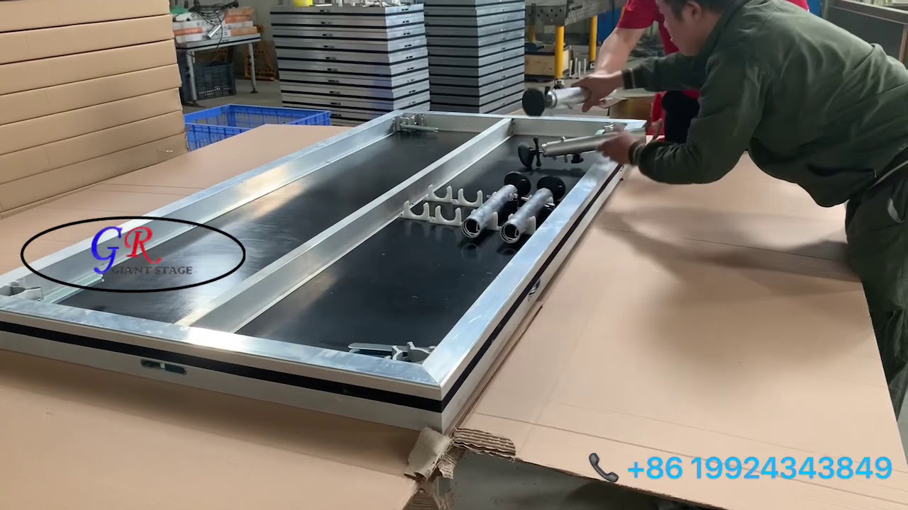 Concert dance stage adjustable legs backside platform