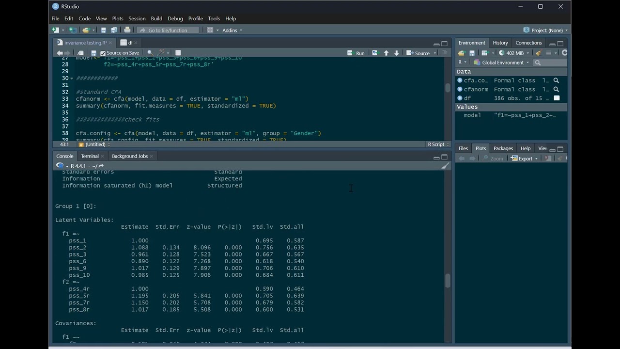 R Tutorial: Measurement invariance testing
