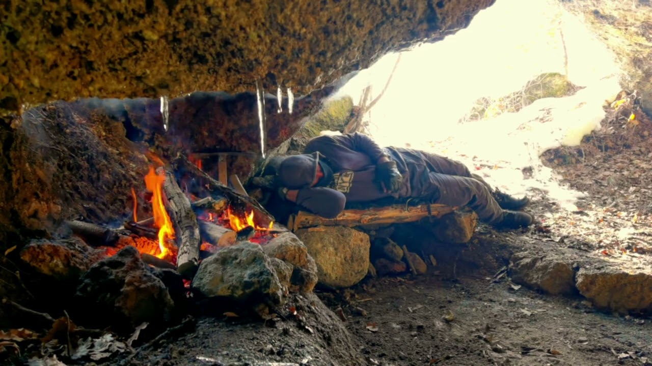 WINTER CAVE AMBIENCE | Blizzard Outside, Fire Inside | 1 Hour Relaxation ASMR #asmr #relaxing