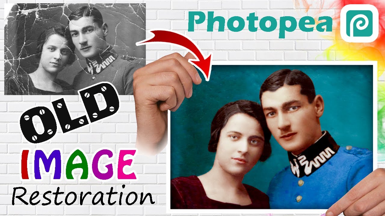 Photopea Tutorial|Old Photo Black and White to Color|Old image Restoration