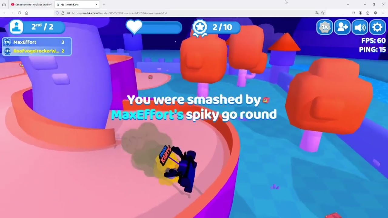 1v1 with MaxEffort in SmashKarts!