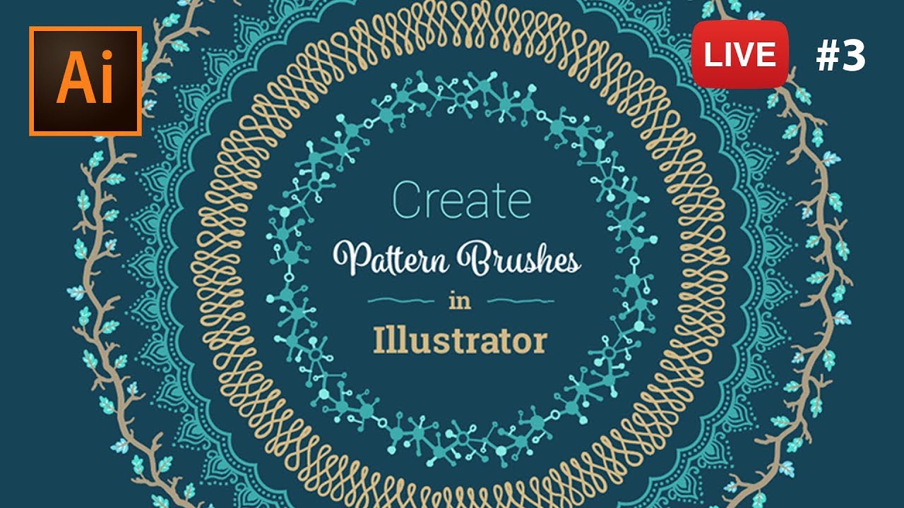 Create Pattern Brushes with Adobe Illustrator CC - LIVE stream #3