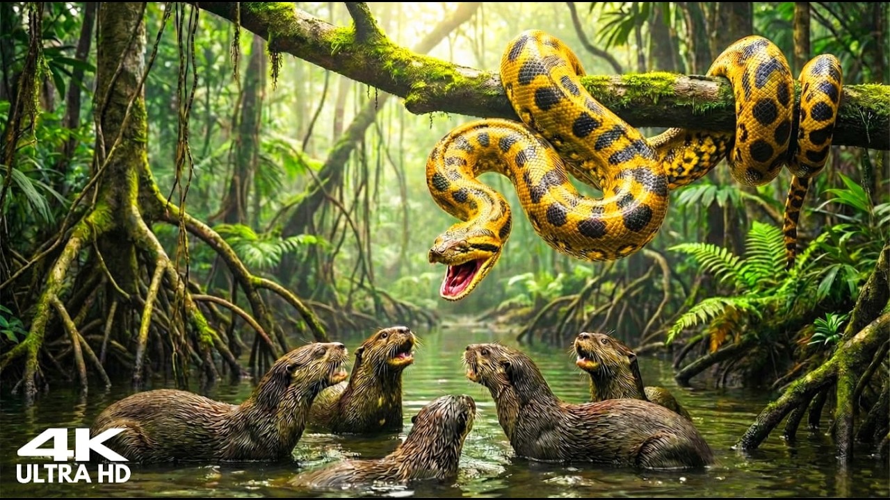 Relaxing Walk in the Amazon | Silent Hunters of the Rainforest – Jaguar, Anaconda & Harpy Eagle 4K