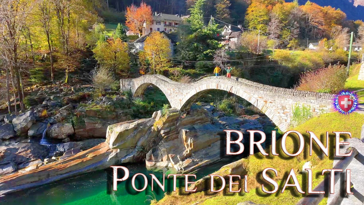 BRIONE VERZASCA VALLEY SWITZERLAND TESSIN ✨ Romanic bridge Ponte dei Salti / Village Walking tour 4K
