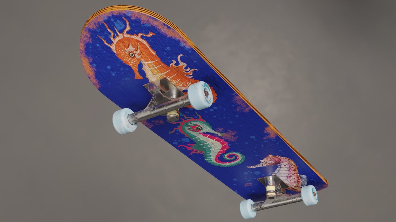 Blender 3D Rigging Timelapse- Skateboard
