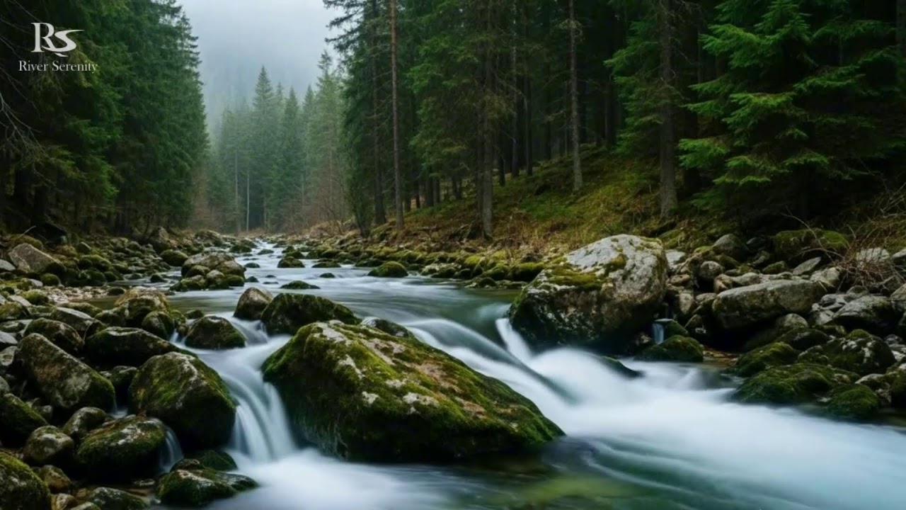 River Sounds for sleeping, Soothing Forest Stream Ambience for deep Sleep and Meditation #river 1
