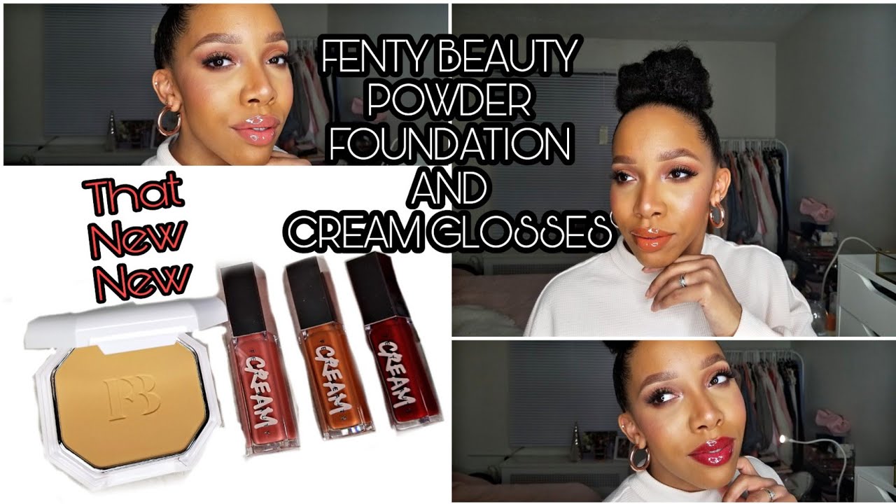 FENTY BEAUTY POWDER FOUNDATION AND CREAM GLOSS| FIRST IMPRESSION