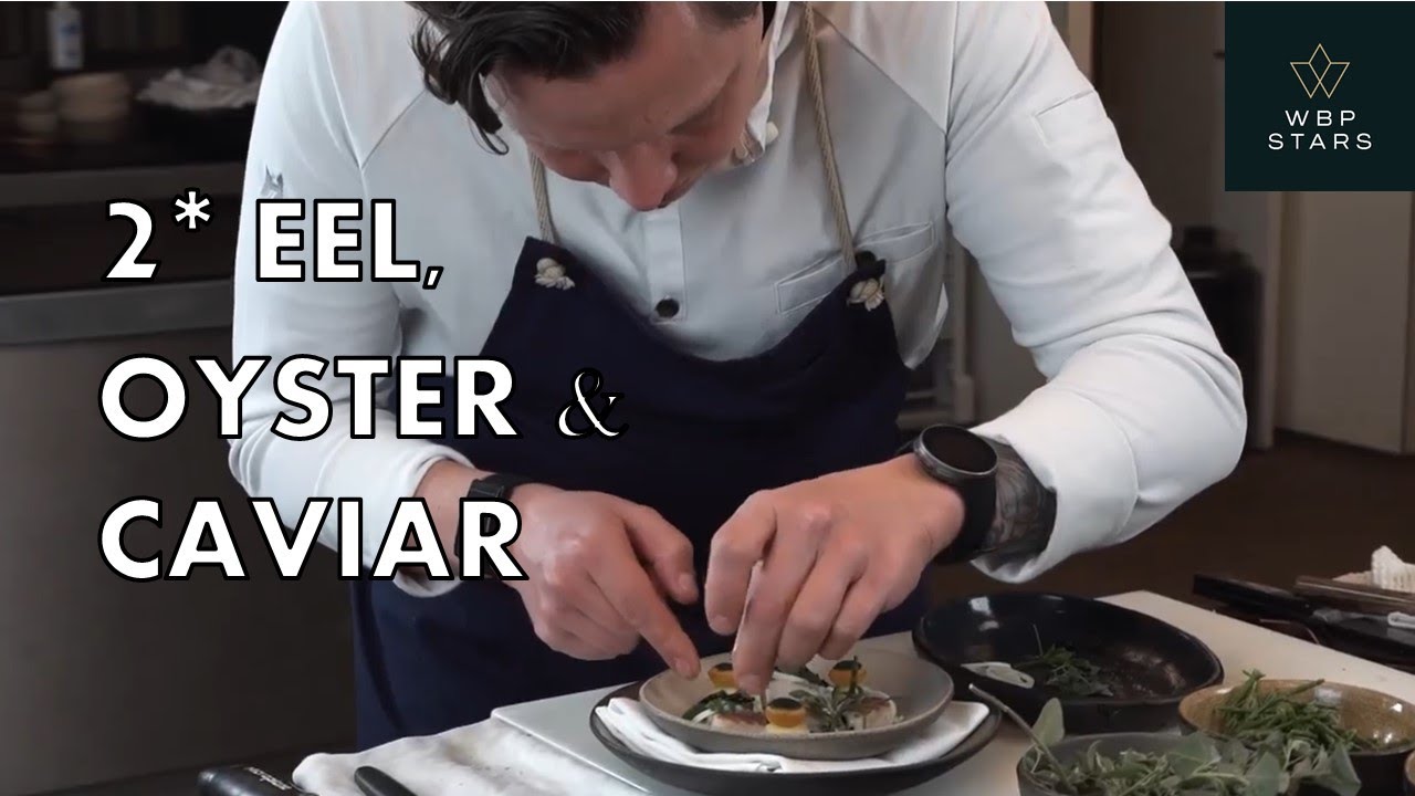 Chef Syrco Bakker (⭐⭐ Restaurant Pure C) prepares Eel, Oyster & Royal Belgian Caviar.