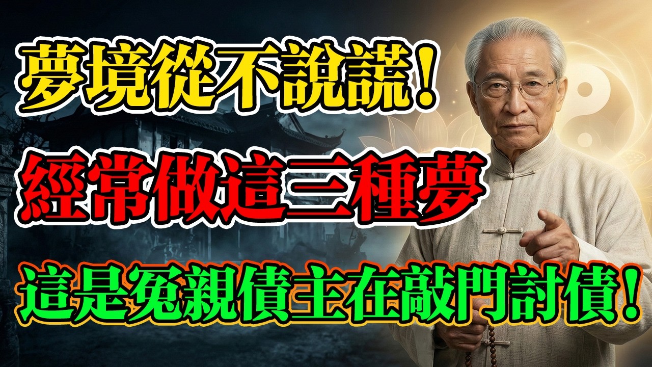 南懷瑾：人老了頻繁做怪夢？千萬別不當回事！這是「冤親債主」在敲門討債，南師教你三招化解宿業，護佑闔家安康！#南懷瑾 #佛學智慧 #因果輪回 #阿賴耶識 #冤親債主 #易經 #夢境解析 #前世今生
