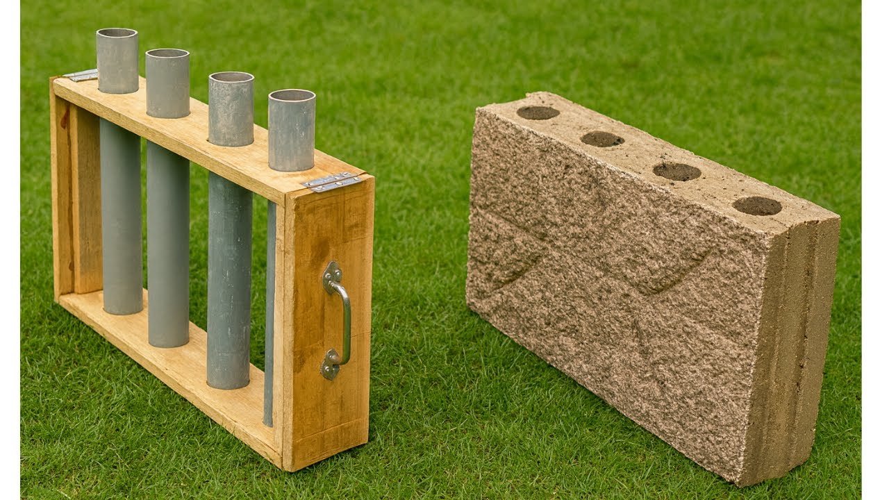 Lightweight bricks are designed using molds made of wood, foam, and cement